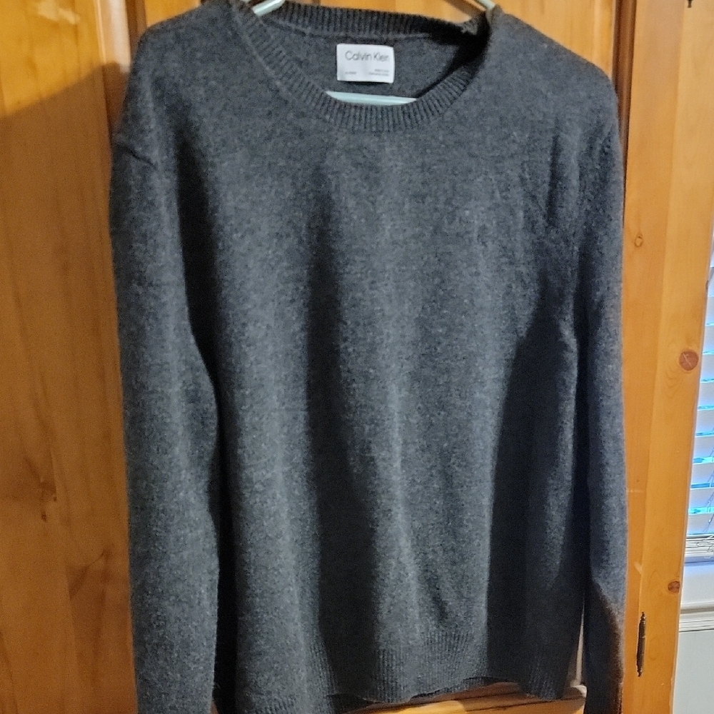 Calvin Klein Men's Charcoal Crewneck Sweater